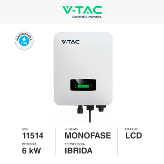 VT-6607106 Inverter 6kW Monofase Pannelli Fotovoltaici V-Tac