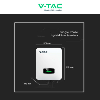 VT-6607106 Inverter 6kW Monofase Pannelli Fotovoltaici V-Tac