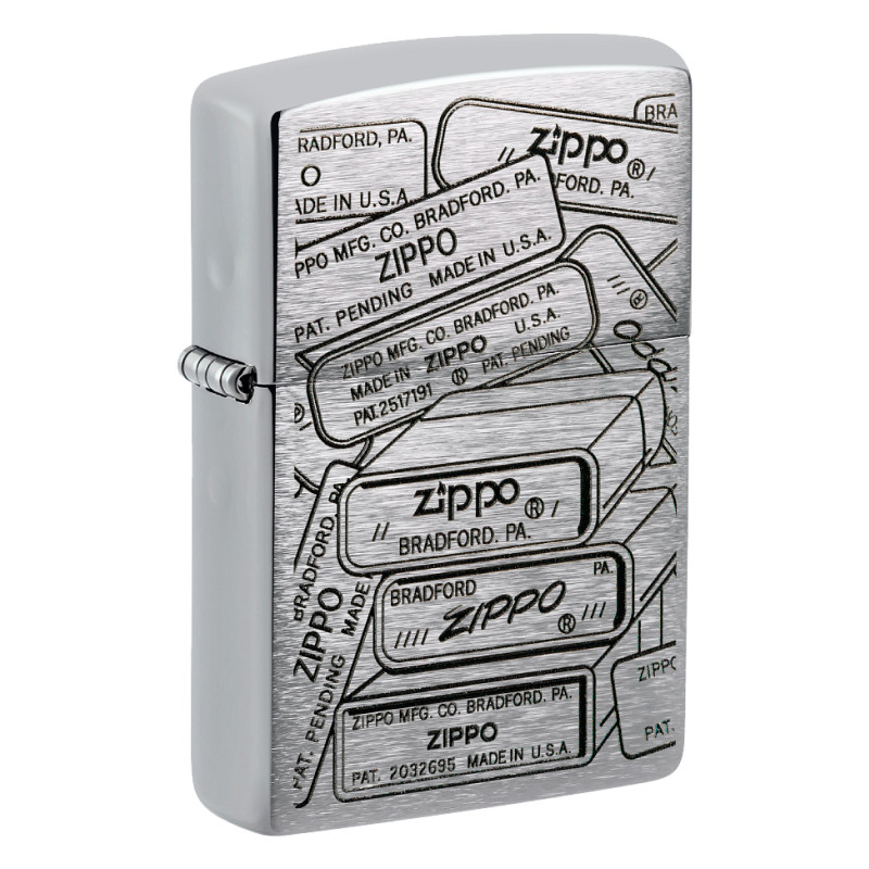 Accendino Zippo mod. 48713 Bottom Stamps Design Ricaricabile Antivento Accendino Zippo mod. 48713 Bottom Stamps Design Ricaricabile Antivento