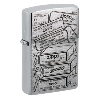 Accendino Zippo mod. 48713 Bottom Stamps Design Ricaricabile Antivento