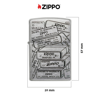 Accendino Zippo mod. 48713 Bottom Stamps Design Ricaricabile Antivento