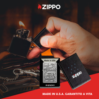 Accendino Zippo mod. 48713 Bottom Stamps Design Ricaricabile Antivento