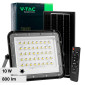 V-Tac VT-80W Faro LED Floodlight 10W IP65 Colore Nero con Pannello Solare e Telecomando - SKU 7824 / 7823