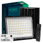 V-Tac VT-120W Faro LED Floodlight 15W IP65 Colore Nero con Pannello Solare e Telecomando - SKU 7826 / 7825