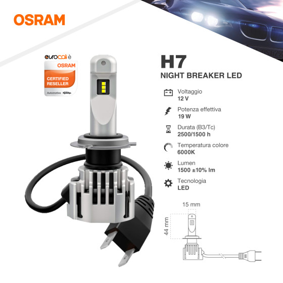 Lampade H7 LED Omologate OSRAM NIGHT BREAKER 64210DWNB Auto, 48% OFF