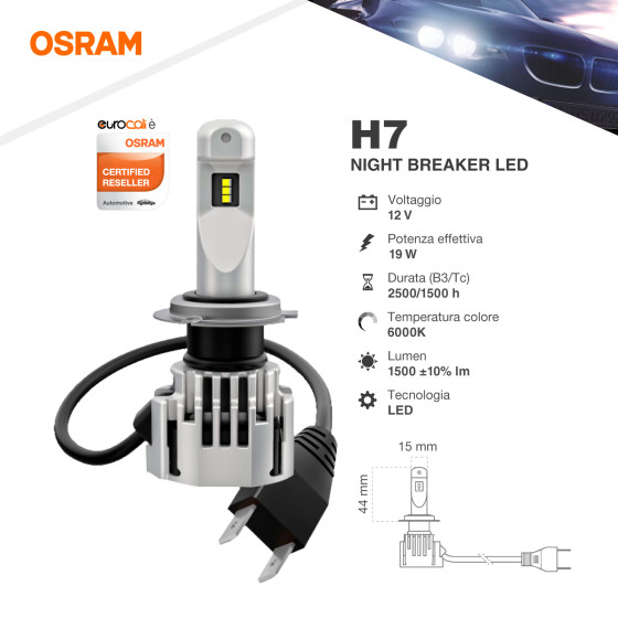 OSRAM 64210DWNB LED Leuchtmittel Night Breaker® LED H7 19 W 12 V