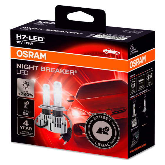 Lampadina LED Auto Night Breaker LED Plug&Play H7 12V 19W Osram