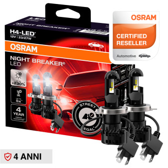 Osram Night Breaker LED Auto 23/27W Fari 12V - 2 Lampadine H4