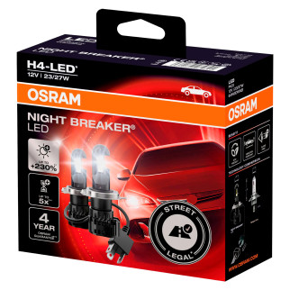 Osram Night Breaker LED Auto 23/27W Fari 12V - 2 Lampadine H4