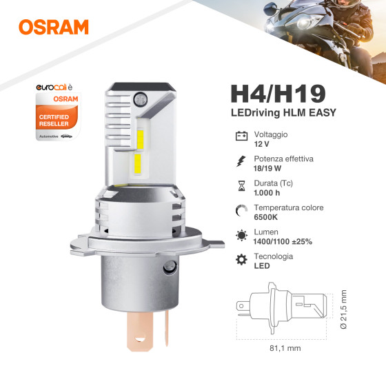 Jgo. 2 lámparas H4/H19 LEDriving HL Easy