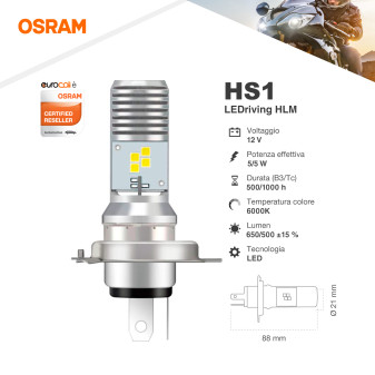 Osram LEDriving HLM Moto LED 5W Fari 12V - Lampadina HS1