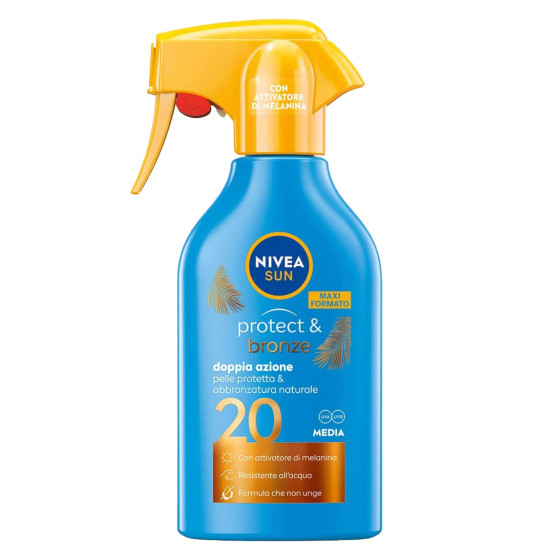 Protect & Bronze Crema Solare Spray Doppia Azione SPF 20 Nivea Sun Protect & Bronze Crema Solare Spray Doppia Azione SPF 20 Nivea Sun