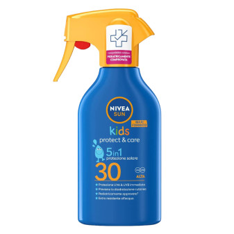 Nivea Sun Kids Protect & Care Spray Solare 5in1 SPF 30 Protezione Alta per...