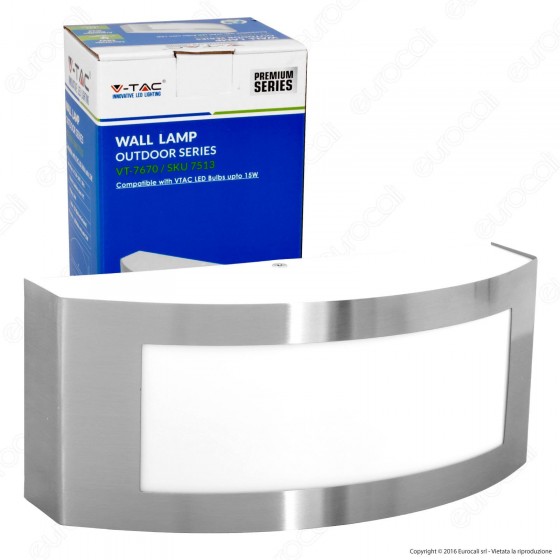 V-Tac VT-7670 Portalampada Wall Light da Muro per Lampadine E27 - SKU V-Tac VT-7670 Portalampada Wall Light da Muro per Lampadine E27 - SKU