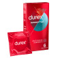 Preservativi Durex Supersottile Vestibilità Aderente con Forma Easy On - Confezione da 6 Profilattici
