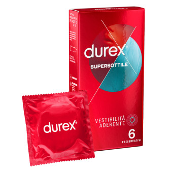 Preservativi Durex Supersottile Vestibilità Aderente con Forma Easy On -...