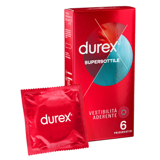 Preservativi Durex Supersottile Vestibilità Aderente 6pz Preservativi Durex Supersottile Vestibilità Aderente 6pz