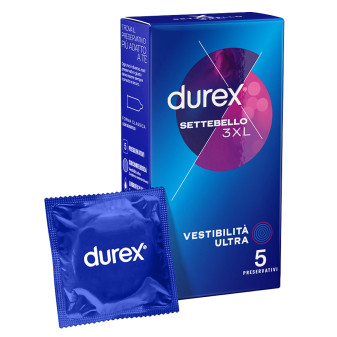 Preservativi Durex Settebello 3XL Extra Large con Forma Classica - Confezione...