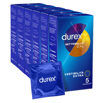 Preservativi Durex Settebello 2XL Extra Large con Forma Classica - 6...