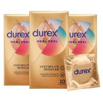 Preservativi Durex Real Feel con Forma Easy On Senza Lattice - 3 Confezioni...