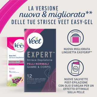 Strisce Depilatorie Gambe & Corpo per Pelli Normali Veet Expert 12pz