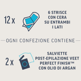 Strisce Depilatorie Gambe & Corpo per Pelli Sensibili Veet Expert 12pz