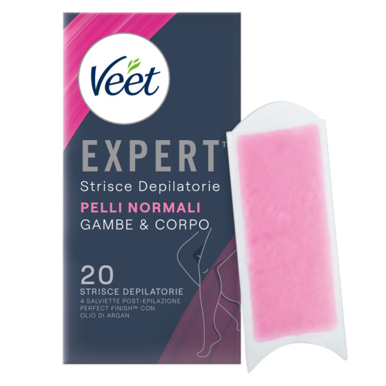 Strisce Depilatorie Gambe & Corpo per Pelli Normali Veet Expert 20pz Strisce Depilatorie Gambe & Corpo per Pelli Normali Veet Expert 20pz