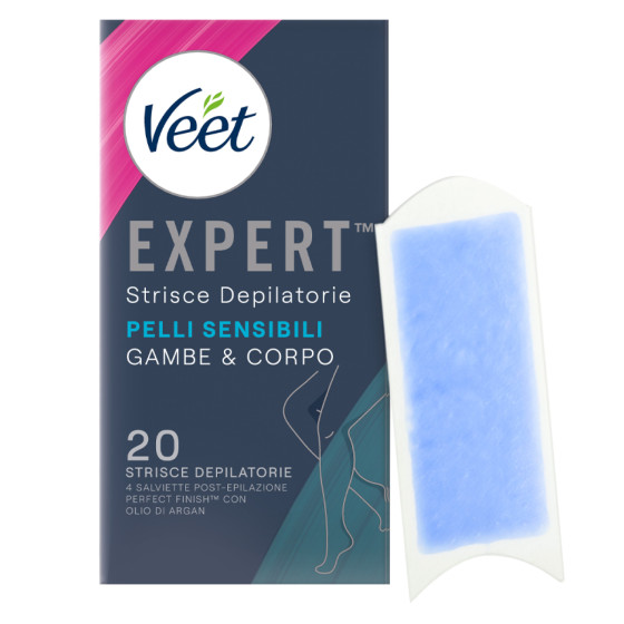 Strisce Depilatorie Gambe & Corpo per Pelli Sensibili Veet Expert 20pz Strisce Depilatorie Gambe & Corpo per Pelli Sensibili Veet Expert 20pz
