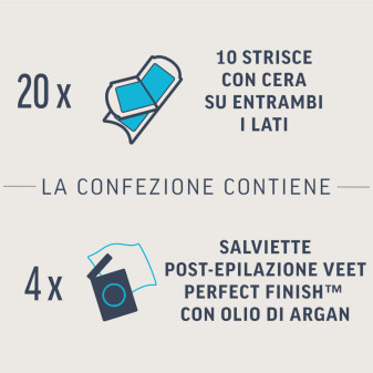 Strisce Depilatorie Gambe & Corpo per Pelli Sensibili Veet Expert 20pz