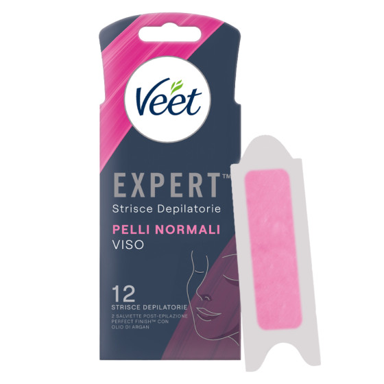 Strisce Depilatorie Viso per Pelli Normali Veet Expert 12pz Strisce Depilatorie Viso per Pelli Normali Veet Expert 12pz