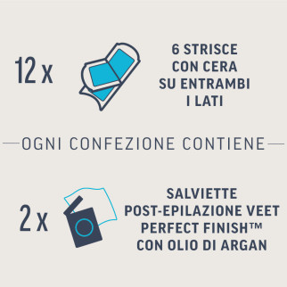 Strisce Depilatorie Viso per Pelli Sensibili Veet Expert 12pz