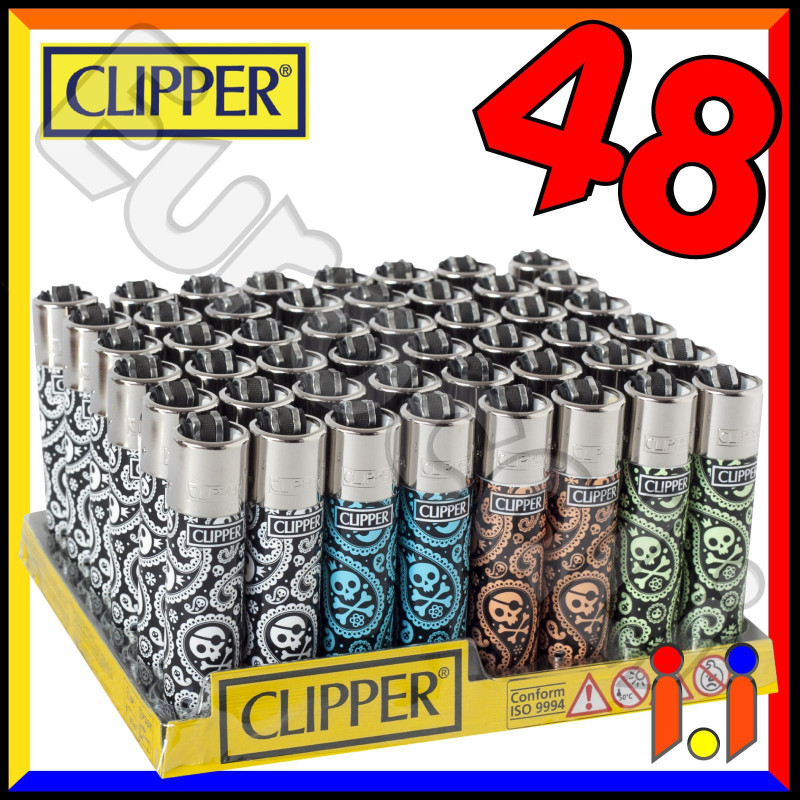 Clipper Large Fantasia Pasley - Box da 48 Accendini C10