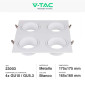 Immagine 2 - V-Tac VT-442 Portafaretto Quadruplo Quadrato Orientabile da Incasso per Lampadine GU10 e GU5.3 (MR16) Bianco - SKU 23003