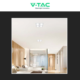 Portafaretto GU10 GU5.3 (MR16) Bianco Orientabile V-Tac VT-442
