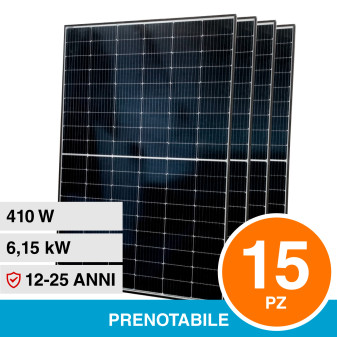 V-Tac VT-410 Kit 6.15kW 15 Pannelli Solari Fotovoltaici 410W 108 Celle IP68...