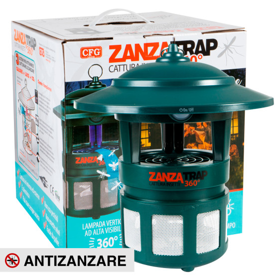 ZanzaTrap 360° Lampada UV 15W Cattura Insetti IPX4 da Esterno CFG ZanzaTrap 360° Lampada UV 15W Cattura Insetti IPX4 da Esterno CFG