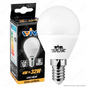Wiva Lampadina LED E14 4W MiniGlobo P45 - mod. 12100220 / 12100274 /