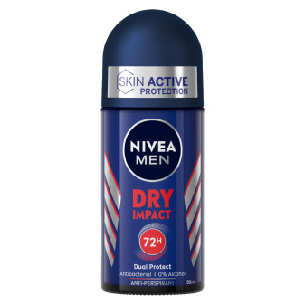Nivea Men Deodorante Dry Impact Roll-on Antitraspirante e Antibatterico Senza...