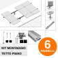 Immagine 1 - V-Tac Kit Struttura in Alluminio per Montaggio di 6 Pannelli Solari Fotovoltaici 35mm da 400W a 550W per Tetto Piano