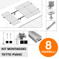 Immagine 1 - V-Tac Kit Struttura in Alluminio per Montaggio di 8 Pannelli Solari Fotovoltaici 35mm da 400W a 550W per Tetto Piano