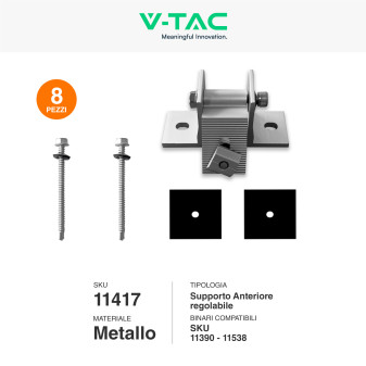 Kit Struttura per Montaggio di 8 Pannelli Solari su Tetto Piano