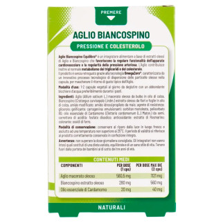 Equilibra Pressione e Colesterolo Integratore Aglio Biancospino