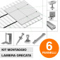 Immagine 1 - V-Tac Kit Struttura in Alluminio per Montaggio 6 Pannelli Solari Fotovoltaici 35mm da 400W a 550W su Tetto Lamiera Grecata
