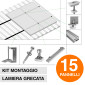 Immagine 1 - V-Tac Kit Struttura in Alluminio Montaggio 15 Pannelli Solari Fotovoltaici 35mm da 400W a 550W su Tetto Lamiera Grecata