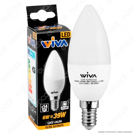 Wiva Lampadina LED E14 6W Candela - mod. 12100214 / 12100216 / Wiva Lampadina LED E14 6W Candela - mod. 12100214 / 12100216 /