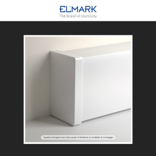 Elmark Tappo di Chiusura Canaline Passacavi 100x60 in Plastica Bianca