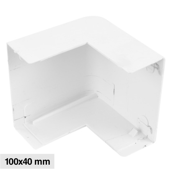 Elmark Angolo Esterno per Canaline Passacavi 100x40 in Plastica Bianca Elmark Angolo Esterno per Canaline Passacavi 100x40 in Plastica Bianca