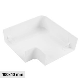 Elmark Angolo a L per 2 Canaline Passacavi 100x40 in Plastica Bianca - mod....