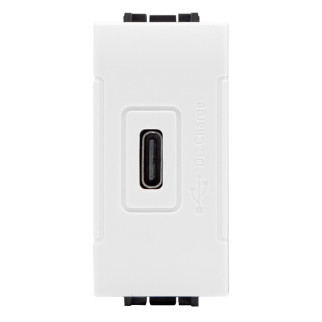 MAPAM Presa USB C T1-Art 836B Bianco - Confezione 10pz - mod. 836B - Compatibile con BTicino LIVING