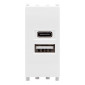 Immagine 2 - MAPAM Presa USB A+C T2-Gem 633B Bianco - Confezione 10pz - mod. 633B - Compatibile con Vimar PLANA